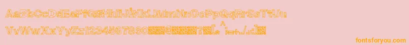 CrystalBreath-Schriftart – Orangefarbene Schriften auf rosa Hintergrund