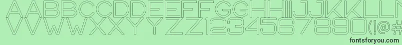 CS Harley Outline-fontti – mustat fontit vihreällä taustalla