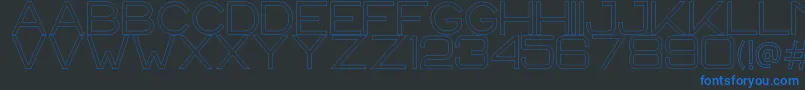 Шрифт CS Harley Outline – синие шрифты на чёрном фоне