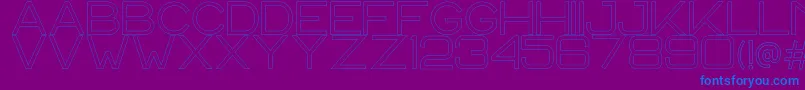 フォントCS Harley Outline – 紫色の背景に青い文字
