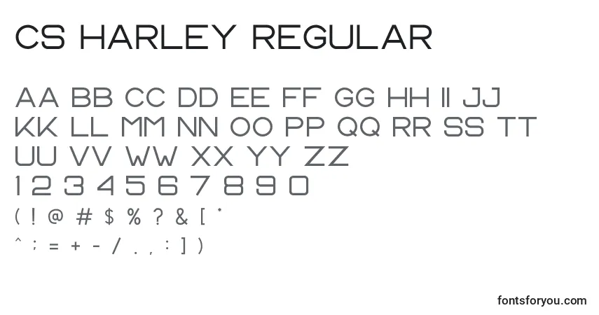 CS Harley Regular-fontti – aakkoset, numerot, erikoismerkit