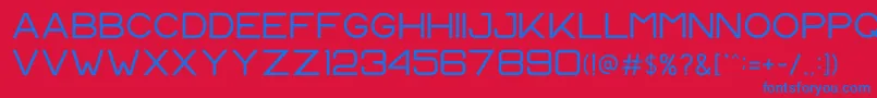 CS Harley Regular-Schriftart – Blaue Schriften auf rotem Hintergrund