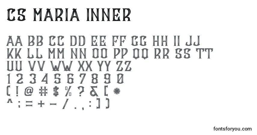 Schriftart CS Maria Inner – Alphabet, Zahlen, spezielle Symbole