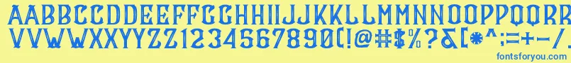 CS Maria Inner Font – Blue Fonts on Yellow Background