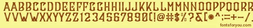 CS Maria Inner Font – Brown Fonts on Yellow Background