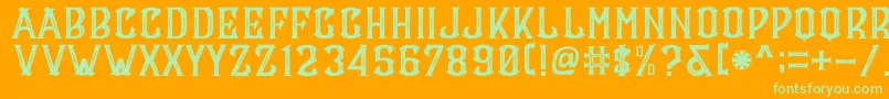 CS Maria Inner Font – Green Fonts on Orange Background