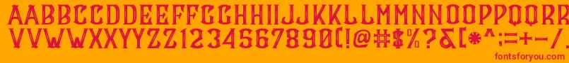 フォントCS Maria Inner – オレンジの背景に赤い文字