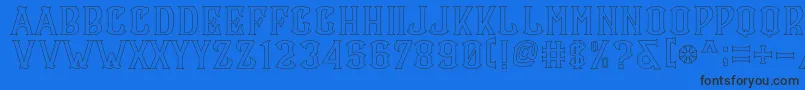 CS Maria Outline Font – Black Fonts on Blue Background