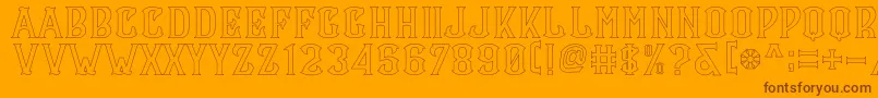 CS Maria Outline Font – Brown Fonts on Orange Background