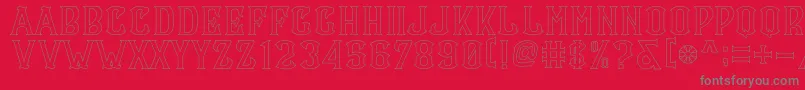 CS Maria Outline Font – Gray Fonts on Red Background