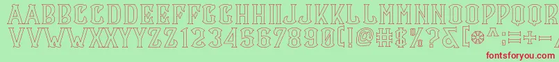 CS Maria Outline Font – Red Fonts on Green Background