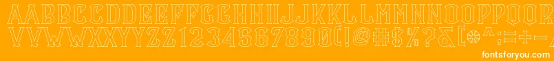 CS Maria Outline Font – White Fonts on Orange Background