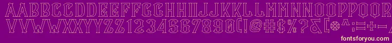 CS Maria Outline Font – Yellow Fonts on Purple Background