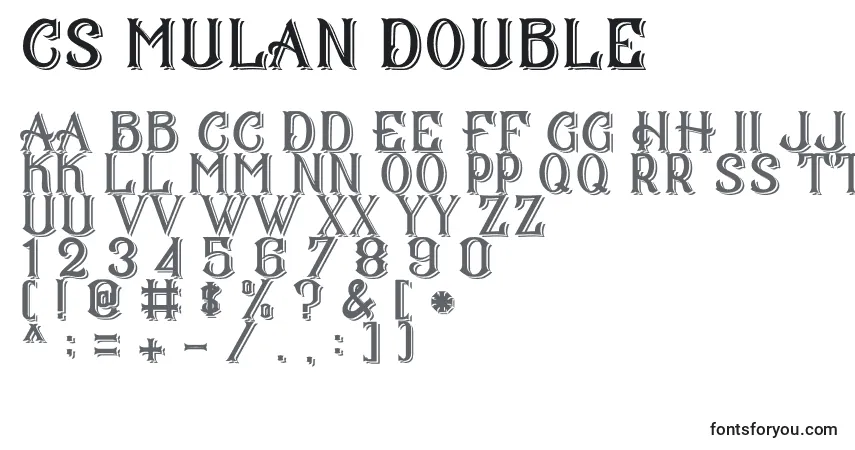 Шрифт CS Mulan Double – алфавит, цифры, специальные символы
