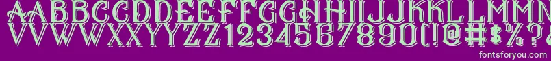 CS Mulan Double Font – Green Fonts on Purple Background