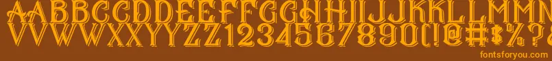 CS Mulan Double Font – Orange Fonts on Brown Background