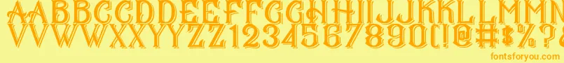 CS Mulan Double Font – Orange Fonts on Yellow Background