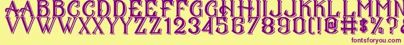 CS Mulan Double Font – Purple Fonts on Yellow Background