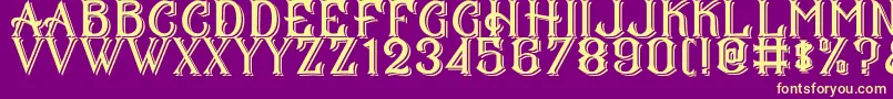 CS Mulan Double Font – Yellow Fonts on Purple Background