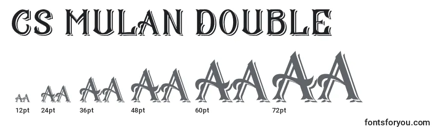 Размеры шрифта CS Mulan Double