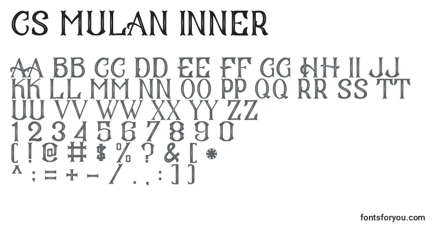 Schriftart CS Mulan Inner – Alphabet, Zahlen, spezielle Symbole