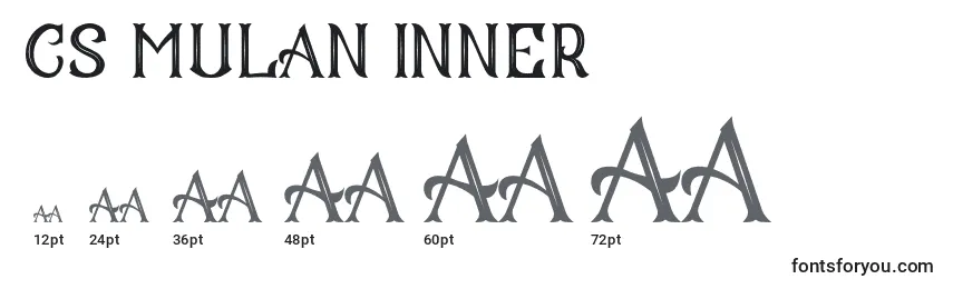 Размеры шрифта CS Mulan Inner