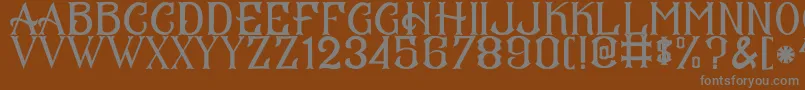 CS Mulan Regular-Schriftart – Graue Schriften auf braunem Hintergrund