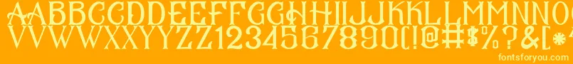 CS Mulan Regular Font – Yellow Fonts on Orange Background