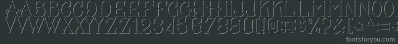 Fonte CS Mulan Shadow – fontes cinzas em um fundo preto
