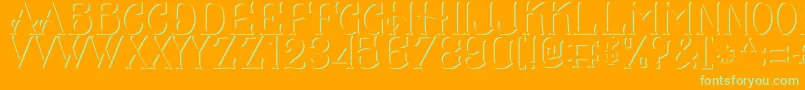 CS Mulan Shadow Font – Green Fonts on Orange Background