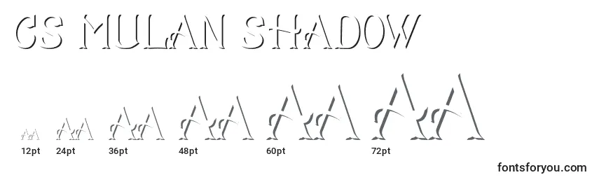 Tamanhos de fonte CS Mulan Shadow