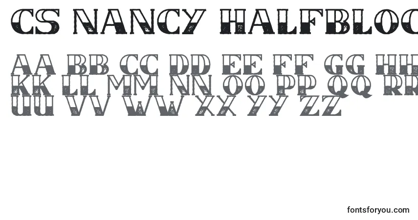 CS Nancy Halfblock Rough-fontti – aakkoset, numerot, erikoismerkit