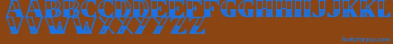 CS Nancy Halfblock Rough Font – Blue Fonts on Brown Background