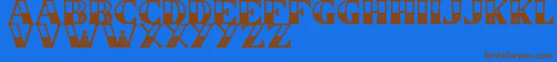 CS Nancy Halfblock Rough Font – Brown Fonts on Blue Background