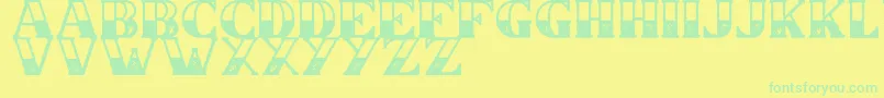 CS Nancy Halfblock Rough Font – Green Fonts on Yellow Background