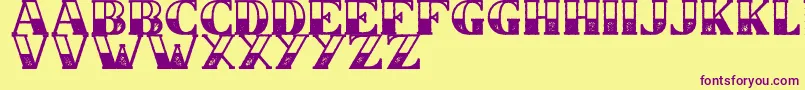 CS Nancy Halfblock Rough Font – Purple Fonts on Yellow Background