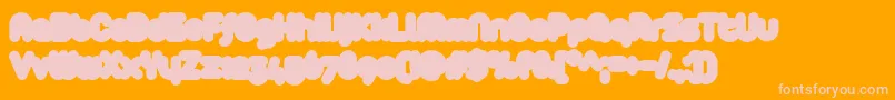 Arista2.0Fat-Schriftart – Rosa Schriften auf orangefarbenem Hintergrund
