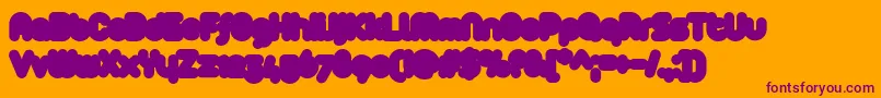Arista2.0Fat-fontti – violetit fontit oranssilla taustalla