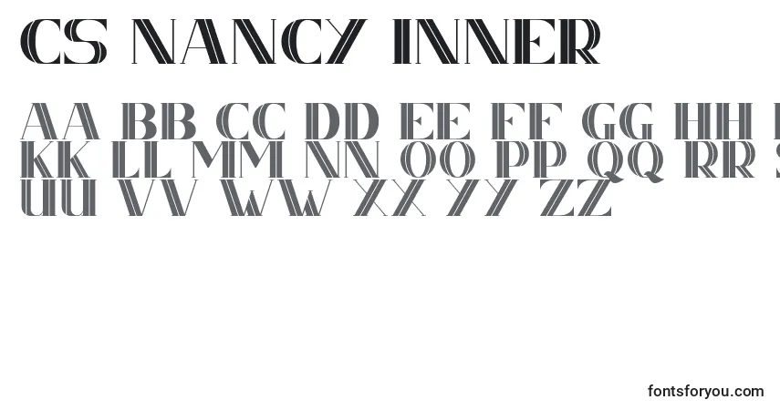 Шрифт CS Nancy Inner – алфавит, цифры, специальные символы