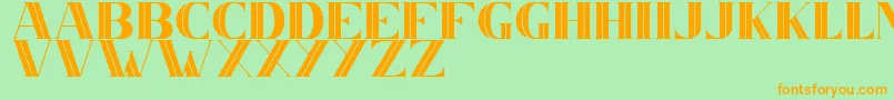 Шрифт CS Nancy Inner – оранжевые шрифты на зелёном фоне