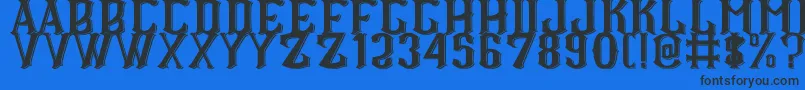フォントCS Roger Double – 黒い文字の青い背景