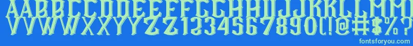 CS Roger Double Font – Green Fonts on Blue Background