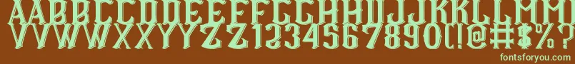 CS Roger Double Font – Green Fonts on Brown Background