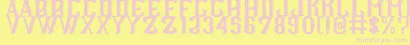 CS Roger Double Font – Pink Fonts on Yellow Background