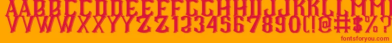 CS Roger Double Font – Red Fonts on Orange Background