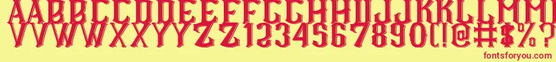 CS Roger Double Font – Red Fonts on Yellow Background
