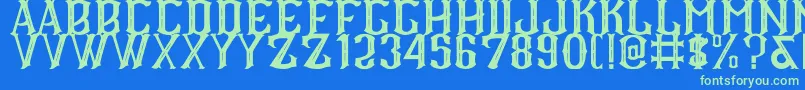 CS Roger Inner Font – Green Fonts on Blue Background