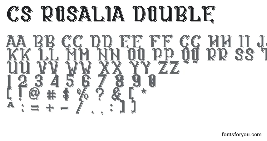 Schriftart CS Rosalia Double – Alphabet, Zahlen, spezielle Symbole