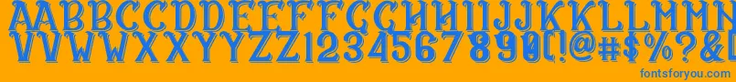 CS Rosalia Double Font – Blue Fonts on Orange Background