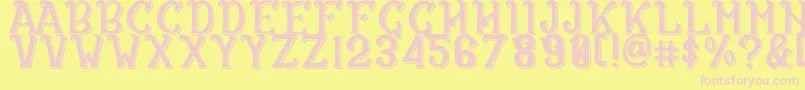 CS Rosalia Double Font – Pink Fonts on Yellow Background